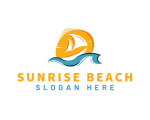 Boat Ocean Beach logo design