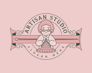 Grandmother Handmade Knitting logo design