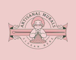 Grandmother Handmade Knitting logo design