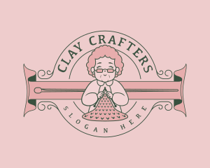 Grandmother Handmade Knitting logo design