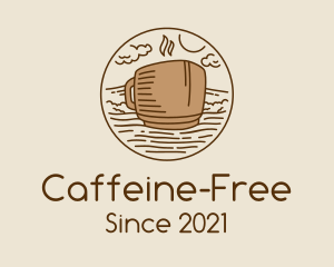 Coffee Cafe Seaside Ship logo design