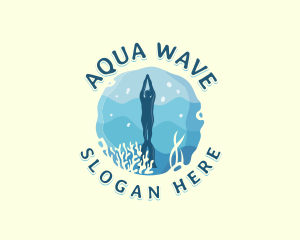 Freediving Underwater Sport logo design