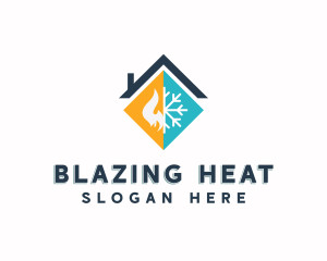 Heating Cooling Home Ventilation logo design