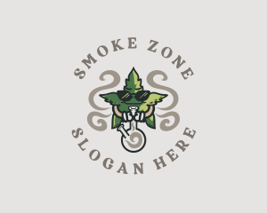 Smoking Leaf Marijuana logo design