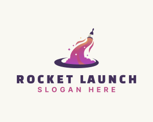 Paint Brush Rocket logo design