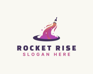 Paint Brush Rocket logo design