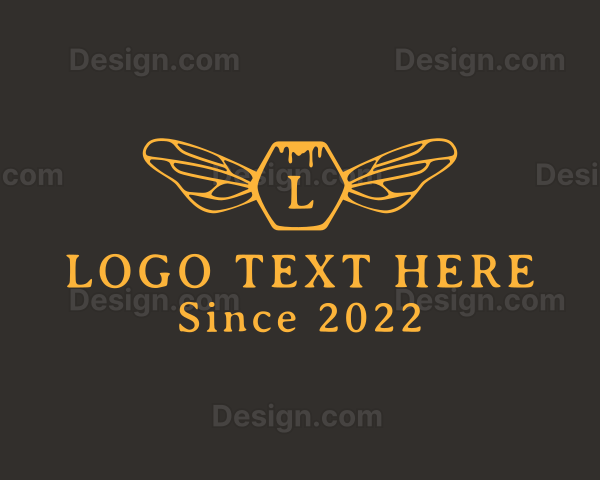 Gold Hexagon Honey Logo