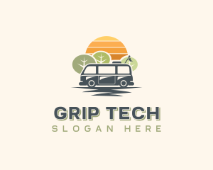 Minivan Road Trip Travel Logo