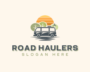 Minivan Road Trip Travel logo design