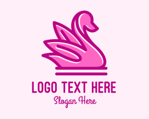 Pink Minimalist Swan logo