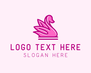 Pink Minimalist Swan Logo