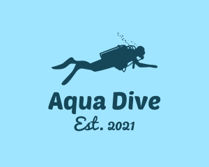 Blue Scuba Diver logo design