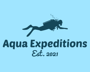 Blue Scuba Diver logo