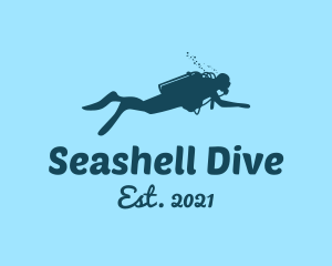 Blue Scuba Diver logo