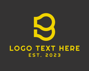 Gold Light Bulb Letter B logo