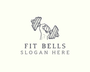 Hand Dumbell Fitness logo design