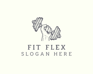 Hand Dumbell Fitness logo design