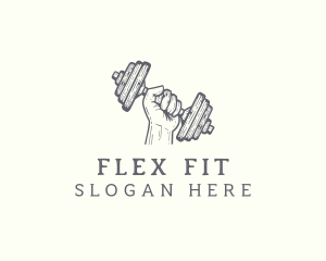 Hand Dumbell Fitness logo design