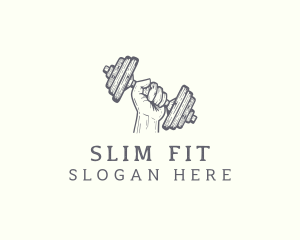 Hand Dumbell Fitness logo design