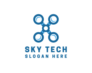 Magnifying Zoom Drone logo design