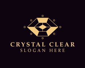 Golden Crystal Gem logo design