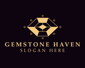 Golden Crystal Gem logo design