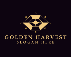 Golden Crystal Gem logo design