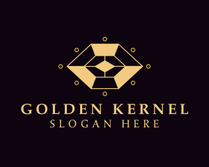 Golden Crystal Gem logo design