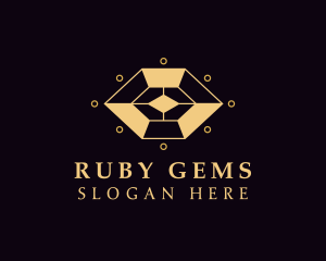 Golden Crystal Gem logo design