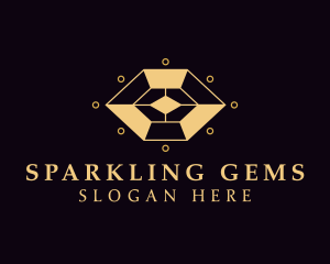 Golden Crystal Gem logo design