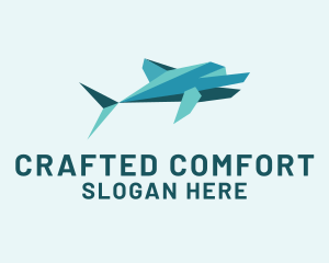 Dolphin Papercraft Origami logo design