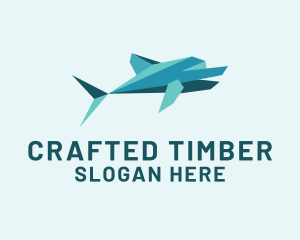 Dolphin Papercraft Origami logo design