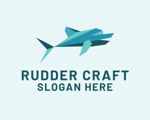 Dolphin Papercraft Origami logo design