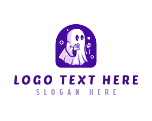 Ghost Cartoon Gaming Character logo