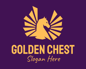 Golden Pegasus Wings logo design