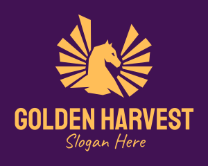 Golden Pegasus Wings logo design