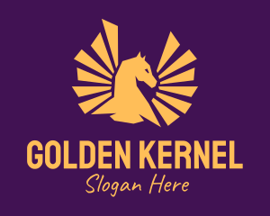 Golden Pegasus Wings logo design