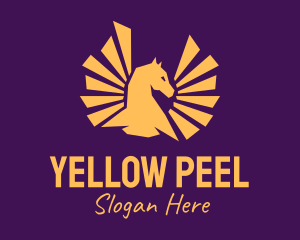 Golden Pegasus Wings logo design