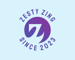 Quirky Purple Circle Letter Z logo design