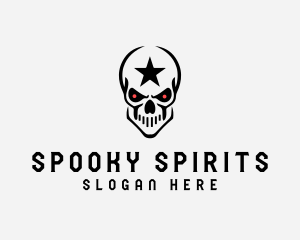 Spooky Star Skull logo design