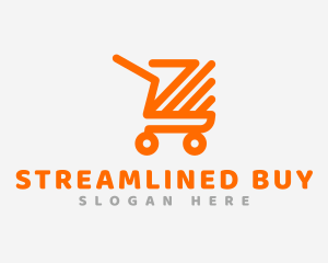 Shopping Cart Arrow logo design