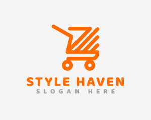 Shopping Cart Arrow logo design