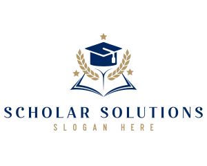 Graduation Book Wreath logo design