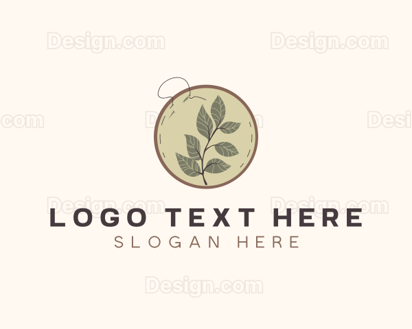 Botanical Leaf Embroidery Logo