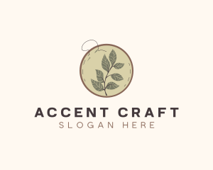 Botanical Leaf Embroidery logo design