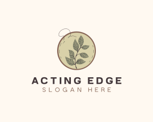 Botanical Leaf Embroidery logo design