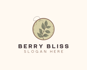 Botanical Leaf Embroidery logo design