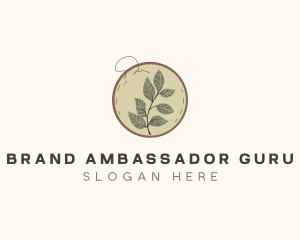 Botanical Leaf Embroidery logo design