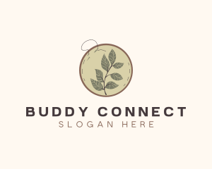 Botanical Leaf Embroidery logo design