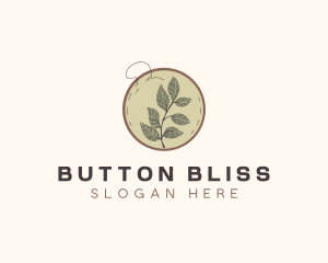 Botanical Leaf Embroidery logo design